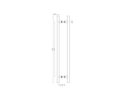 Ручка-скоба Fuaro (Фуаро) PULL.PH25/825.22 INOX 304 (PH-22-25/825-INOX)