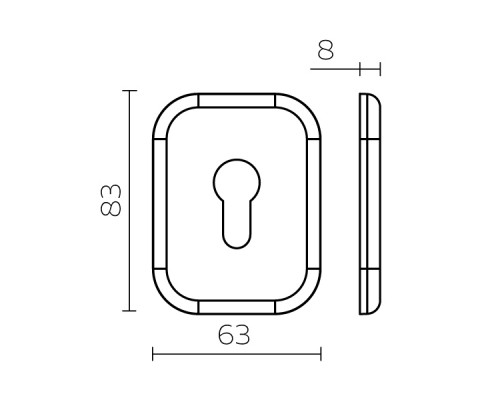Накладка Fuaro (Фуаро) на цилиндр ESC.C.XL/K.486 (ESC 486-C SQ XL) CP хром (1 шт.)