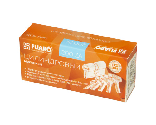 Цилиндровый Fuaro (Фуаро) механизм (200 ZA/80) 2000ZAKey80(35+10+35) CP хром 5Key