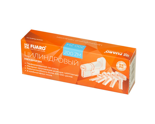 Цилиндровый Fuaro (Фуаро) механизм (200 ZM/90) 2000ZMKnob90(40+10+40) CP хром 5Key с вертушкой