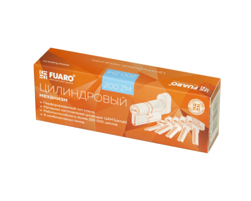 Цилиндровый Fuaro (Фуаро) механизм (200 ZM/90) 2000ZMKnob90(50+10+30) CP хром 5Key с вертушкой