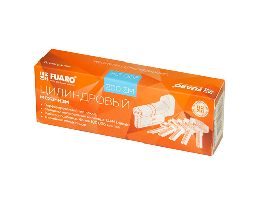 Цилиндровый Fuaro (Фуаро) механизм (200 ZM/90) 2000ZMKnob90(45+10+35) CP хром 5Key с вертушкой