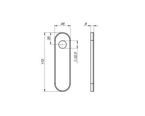 Комплект Fuaro (Фуаро) накладок FP.DH172.0433 NE ESC W/CYL HOLE 1prs (DH-0433) без отверстий под ЦМ
