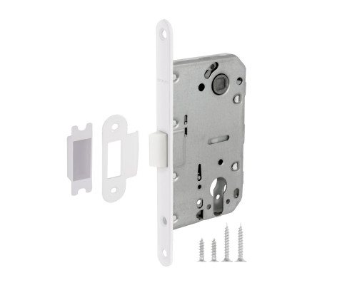 Корпус Fuaro (Фуаро) врезного замка c защёлкой PLASTP85C-50 (P85C-50) WH белый