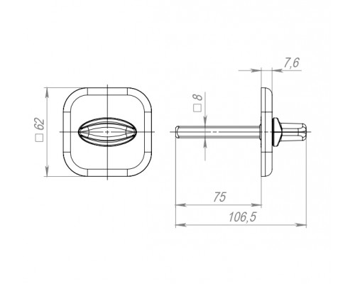 Ручка Fuaro (Фуаро) поворотная BKW8x75.K.XL62 (BKW8x75 XL) SSC-16 сатинированный хром