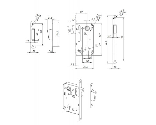 Корпус Fuaro (Фуаро) замка MAGN5300-M-C (5300-M-C) SN мат.никель