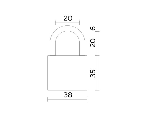 Замок Fuaro (Фуаро) навесной PL-UNI-0138 (PL-01-38) 3key англ. /блистер