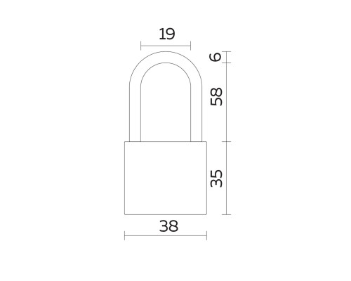 Замок Fuaro (Фуаро) навесной PL-UNI-0138-L (PL-01-38-L) 3key англ. /блистер