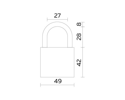 Замок Fuaro (Фуаро) навесной PL-UNI-0150 (PL-01-50) 3key англ. /коробка