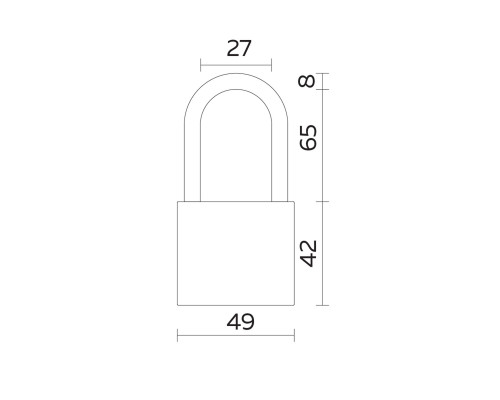 Замок Fuaro (Фуаро) навесной PL-UNI-0150-L (PL-01-50-L) 3key англ. /блистер