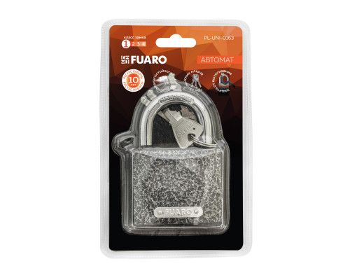 Замок Fuaro (Фуаро) навесной PL-UNI-0163 (PL-01-63) 3key англ. /блистер