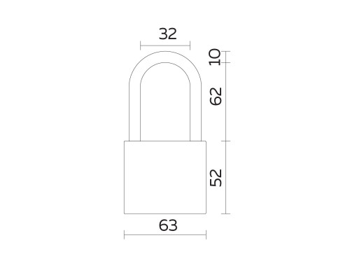 Замок Fuaro (Фуаро) навесной PL-UNI-0163-L (PL-01-63-L) 3key англ. /блистер