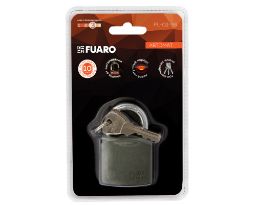Замок Fuaro (Фуаро) навесной PL-PROTEC-0238 3key (PL-02-38) англ. /блистер