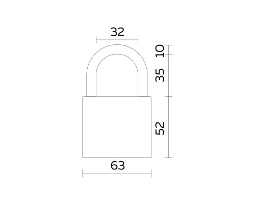 Замок Fuaro (Фуаро) навесной PL-PROTEC-0263 3key (PL-02-63) англ. /блистер