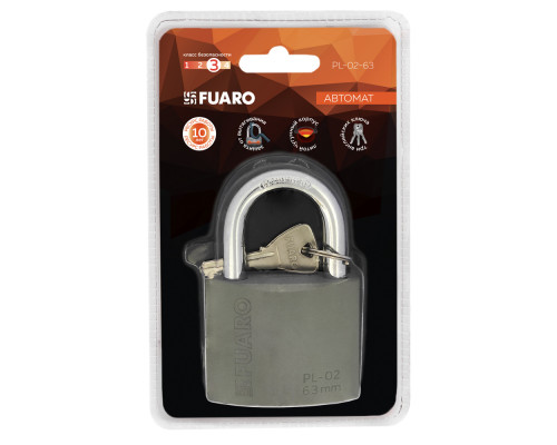 Замок Fuaro (Фуаро) навесной PL-PROTEC-0263 3key (PL-02-63) англ. /блистер