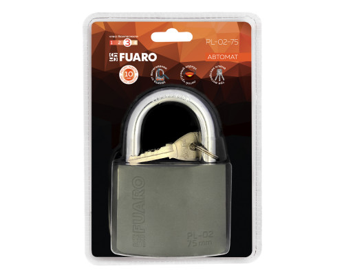 Замок Fuaro (Фуаро) навесной PL-PROTEC-0275 3key (PL-02-75) англ. /блистер