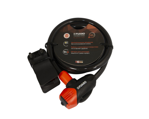 Замок Fuaro (Фуаро) тросовый PL-BIKE-12100-KEY (12х1000) 3 perfo key(PL-12100-KEY) /подвес