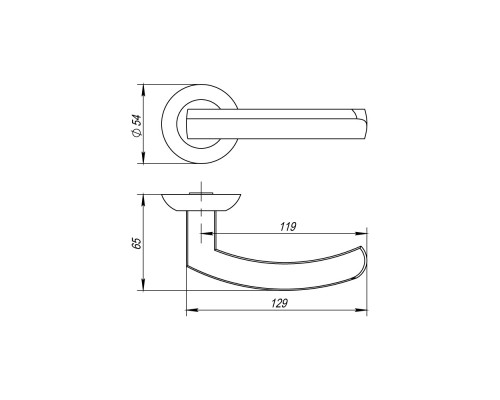 Ручка Fuaro (Фуаро) раздельная R.AR54.ALFA (ALFA AR) 140mm BL-24 черный