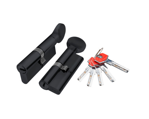 Цилиндровый Fuaro (Фуаро) механизм (D-PRO502/60) D-PRO5002Knob60(25+10+25) BL черный 5Key