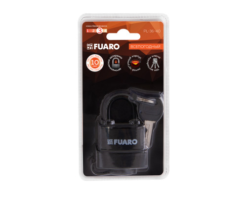 Замок Fuaro (Фуаро) навесной PL-WEATHER-3640 Black 3key (PL-3640) англ.