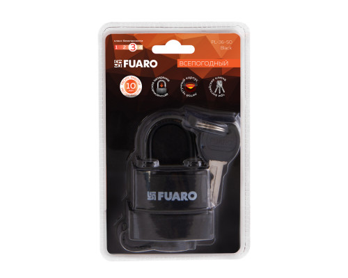 Замок Fuaro (Фуаро) навесной PL-WEATHER-3650 Black 3key (PL-3650) англ.