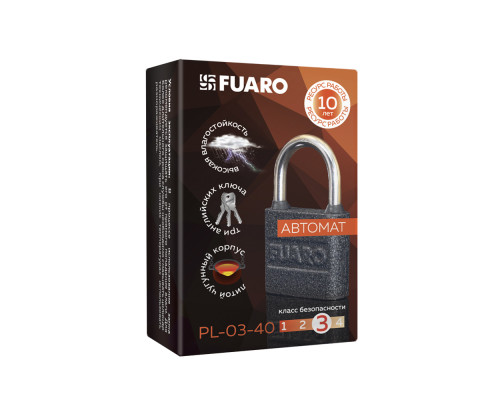 Замок Fuaro (Фуаро) навесной PL-UNI-0340 3key (PL-03-40) англ. /блистер