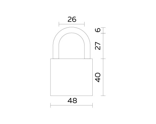 Замок Fuaro (Фуаро) навесной PL-UNI-0350 3key (PL-03-50) англ. /блистер