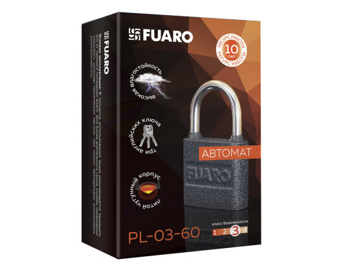 Замок Fuaro (Фуаро) навесной PL-UNI-0360 3key (PL-03-60) англ. /блистер