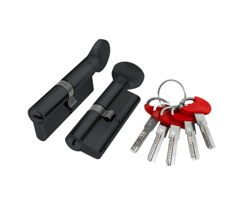 Цилиндровый Fuaro (Фуаро) механизм (D-PRO502/60) D-PRO5002Knob60(25+10+25) BL черный 5Key