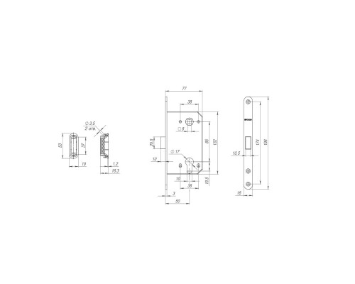 Корпус Fuaro (Фуаро) врезного замка MAGNM85C-50 (M85C-50) SN мат.никель