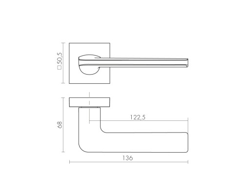 Ручка Fuaro (Фуаро) раздельная K.DM51.FLOW (FLOW DM) WH-19 белый
