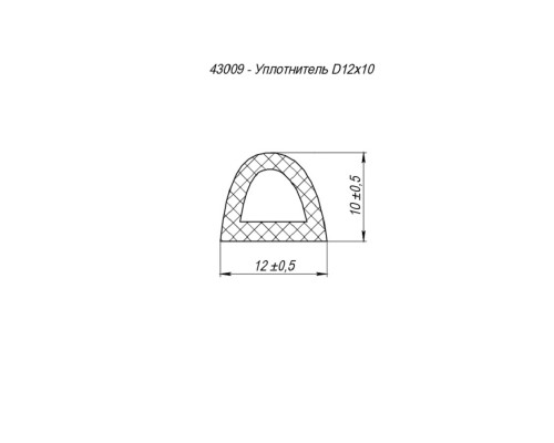 Уплотнитель Fuaro (Фуаро) самоклеящийся ADH/D-12x10mm, BLACK черный 150m
