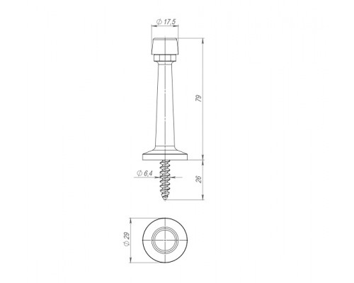 Упор Fuaro (Фуаро) дверной настенный STOPPER/15 (DS-15) CP-8 хром