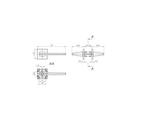 Ручка Fuaro (Фуаро) раздельная K.SL52.PRIME (PRIME SL) GR-23 графит