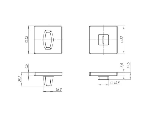 Ручка Fuaro (Фуаро) поворотная BK6.K.SL52 (BK6 SL) GR-23 графит
