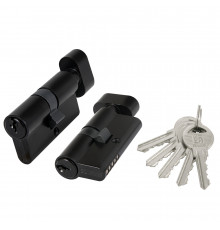 Цилиндровый Fuaro (Фуаро) механизм (100 ZM/60) 1000ZMKnob60(25+10+25) BL черный 5Key с вертушкой