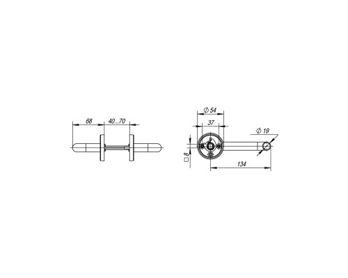 Ручка Fuaro (Фуаро) раздельная R.DSS201-0203/19 (8х110 мм) (INOX 201) BLACK