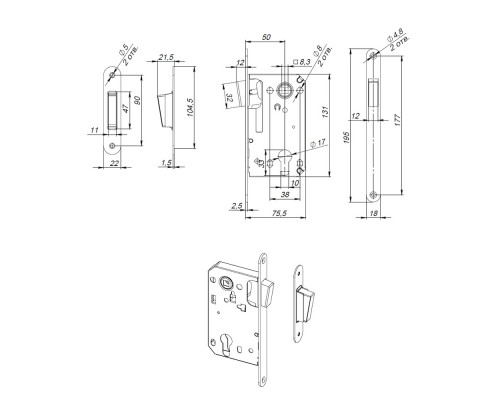 Корпус Fuaro (Фуаро) замка MAGN5300-M-C (5300-M-C) BL черный