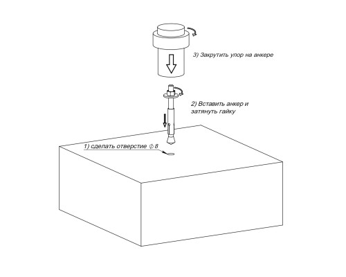 Упор Fuaro (Фуаро) дверной напольный STOPPER/M.14 INOX (нерж. сталь)