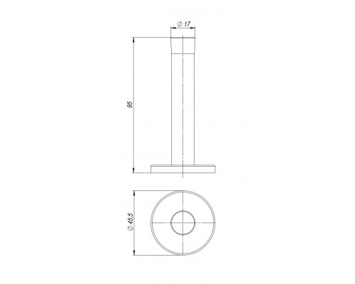 Упор Fuaro (Фуаро) дверной настенный STOPPER/M.15 INOX (нерж. сталь)