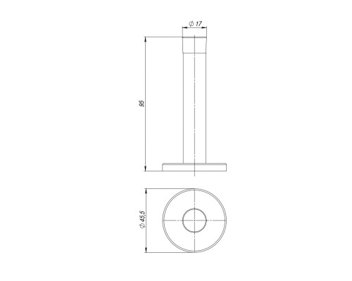 Упор Fuaro (Фуаро) дверной настенный STOPPER/M.15 INOX (нерж. сталь)