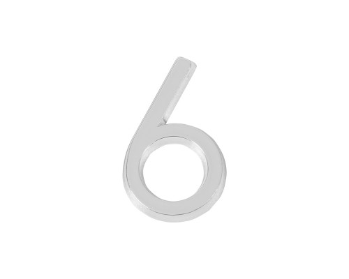 Цифра Fuaro (Фуаро) «6» самоклеящаяся ABS (50х37) (FUARO) CP хром