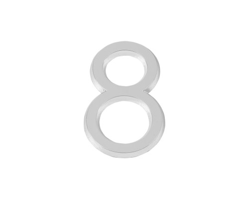 Цифра Fuaro (Фуаро) "8" самоклеящаяся ABS (50х37) (FUARO) CP хром