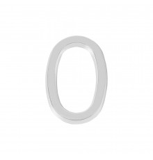 Цифра Fuaro (Фуаро) "0" самоклеящаяся ABS (50х37) (FUARO) CP хром