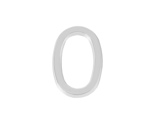 Цифра Fuaro (Фуаро) "0" самоклеящаяся ABS (50х37) (FUARO) CP хром