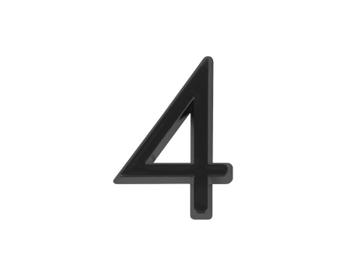 Цифра Fuaro (Фуаро) «4» самоклеящаяся ABS (50х37) (FUARO) BL черный