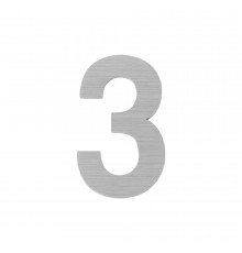 Цифра Fuaro (Фуаро) "3" самоклеящаяся SS304 (50х30) (FUARO) SSC сатинированный хром