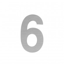 Цифра Fuaro (Фуаро) "6" самоклеящаяся SS304 (50х30) (FUARO) SSC сатинированный хром
