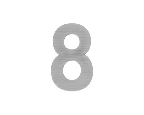 Цифра Fuaro (Фуаро) «8» самоклеящаяся SS304 (50х30) (FUARO) SSC сатинированный хром