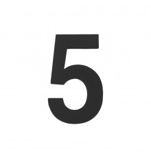 Цифра Fuaro (Фуаро) "5" самоклеящаяся SS304 (50х30) (FUARO) BL черный